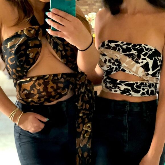 Animal print wrap tops - Picture 5 of 5